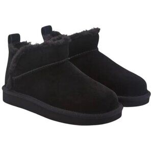 Koolaburra by UGG Kids Koola Ultra Mini Boot in Black Suede Size 5 Women's 7 New